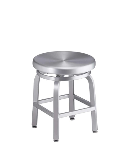 Indoor Outdoor Brushed Aluminum Chair Height Stool / Card image cap