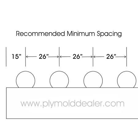 Bolt Down Counter Stool Recommended Minimum Spacing Dimension Drawing / Card image cap