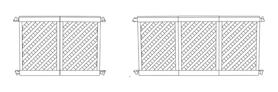 Portable Fencing Two and Three Panel Section Drawings