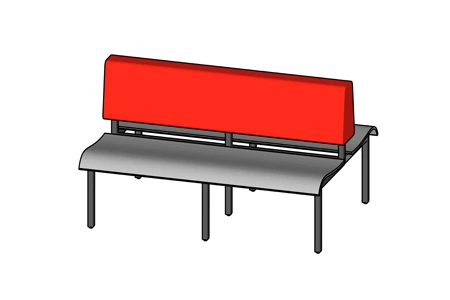 Horizon Laminated Plastic Booths With Upholstered Back Laminated Plastic Double Booth Bench 59 Inch