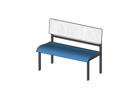 Laminated Plastic Single Booth Bench 47 Inch
