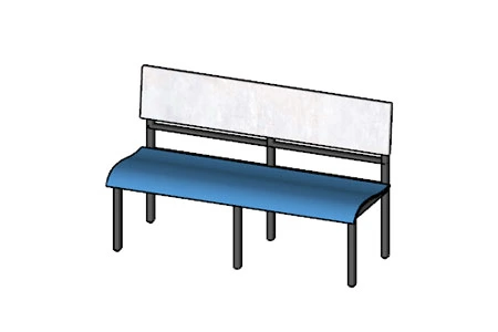 Laminated Plastic Single Booth Bench 59 Inch
