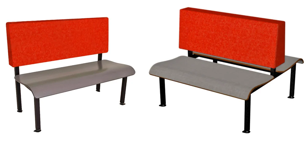 Laminated Plastic Booths With Upholstered Back Rests