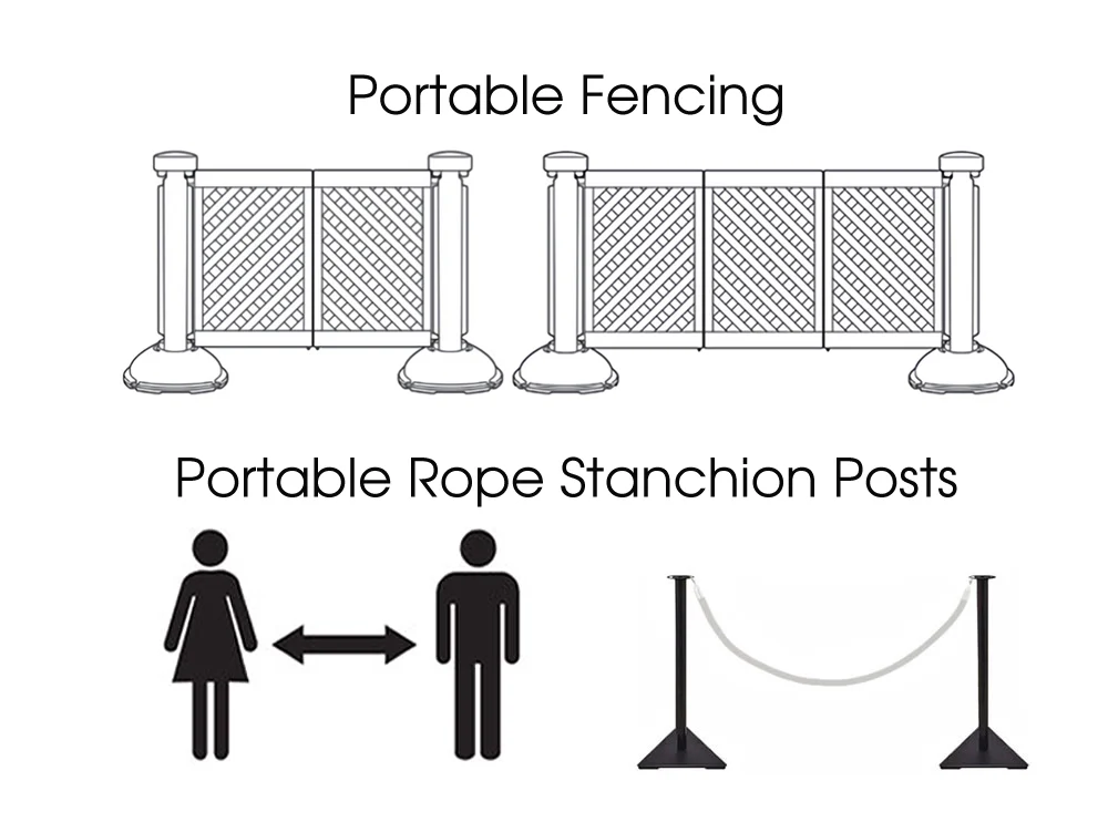 Portable, Reconfigurable Fencing, Portable Rope Stanchions