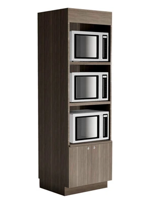 Three Microwave Oven Cabinet