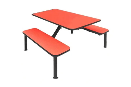 Plymold Laminated Plastic Four Seat Flat Bench Seat Booth