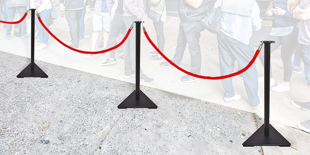 Portable Rope Stanchions Outside