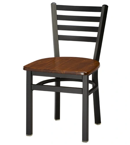 Steel Frame Wood Seat Ladderback Chair / Card image cap