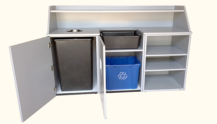 Custom Waste, Bussing, Storage Cabinet