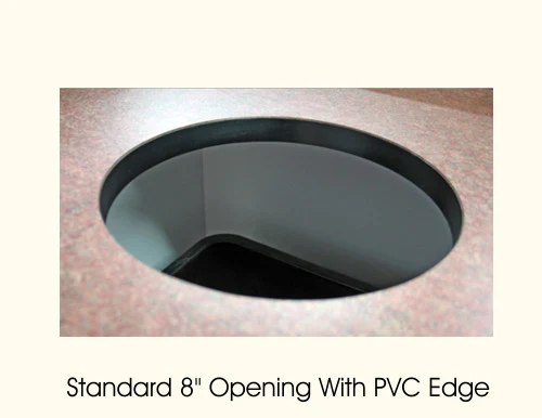 Top Drop Waste Receptacle Standard PVC Opening Drop Edge