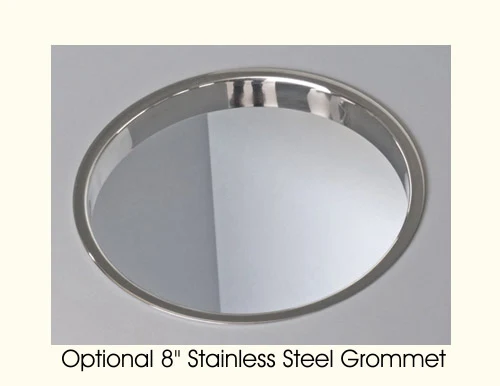 Top Drop Waste Receptacle Optional Stainless Steel Grommet Opening