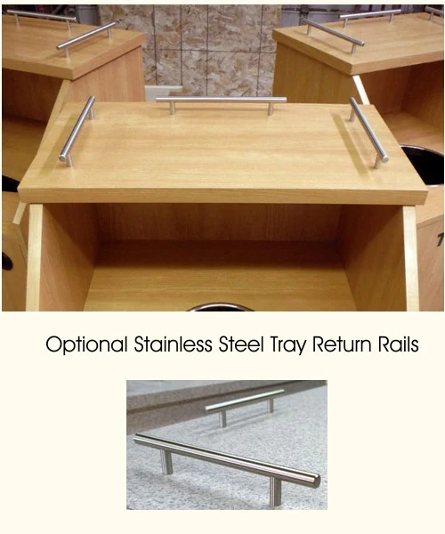 Top Drop Waste Receptacle Stainless Steel Tray Return Option